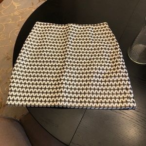 Ann Taylor LOFT Gold Jacquard Skirt